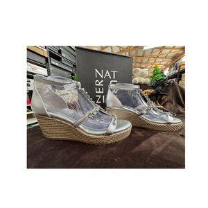Naturalizer Silver Wedge Rhinestone sandals size 9